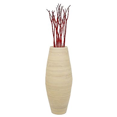 Uniquewise Tall Cylinder Bamboo Floor Vase