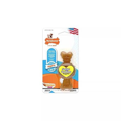 Nylabone Chew Textured Ring & Bone - Chicken Flavor- Petite