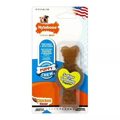 Nylabone Chew Textured Ring & Bone - Chicken Flavor- Petite