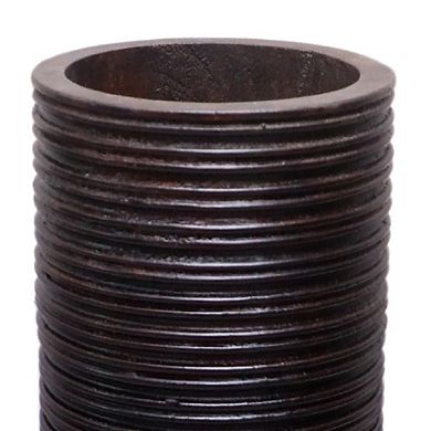 Decorative Contemporary Mango Wood Ribbed Design Cylinder Shaped Floor Vase