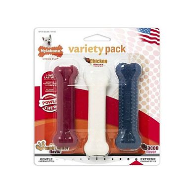 Nylabone Dura Chew Bones 3 Pack (peanut Butter, Chicken & Bacon Flavor)