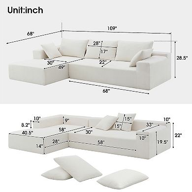 Modular Sectional Living Room Sofa Set, Modern Minimalist Style Couch