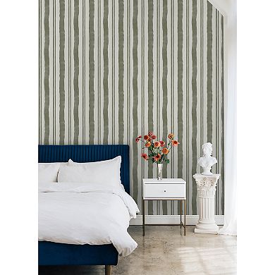 Mr. Kate Winston Watercolor Potter's Clay Stripe Peel and Stick Wallpaper