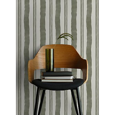 Mr. Kate Winston Watercolor Potter's Clay Stripe Peel and Stick Wallpaper
