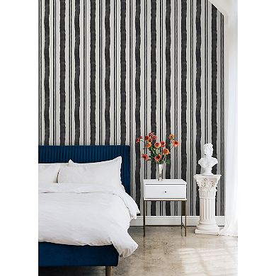 Mr. Kate Winston Watercolor Potter's Clay Stripe Peel and Stick Wallpaper