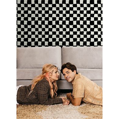 Mr. Kate Tess Watercolor Checker Peel and Stick Wallpaper