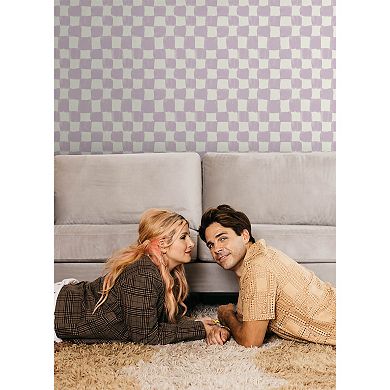 Mr. Kate Tess Watercolor Checker Peel and Stick Wallpaper