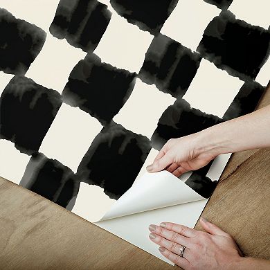 Mr. Kate Tess Watercolor Checker Peel and Stick Wallpaper