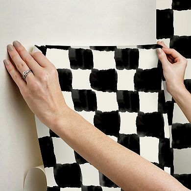 Mr. Kate Tess Watercolor Checker Peel and Stick Wallpaper