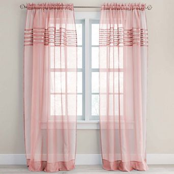 BrylaneHome BH Studio Sheer Voile Pleated Rod-Pocket Panel