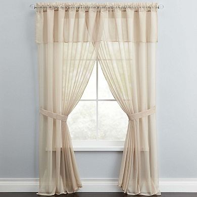 Brylanehome Bh Studio Sheer Voile 5 Piece One-rod Curtain Set