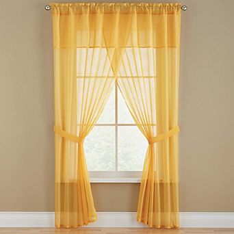 Brylanehome Bh Studio Sheer Voile 5 pc One-rod Curtain Set