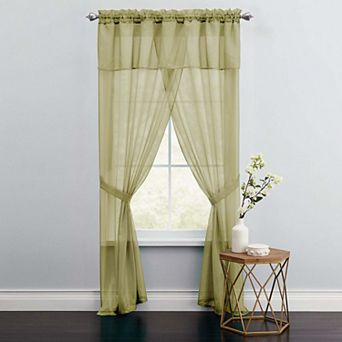 Brylanehome Bh Studio Sheer Voile 5 pc One-rod Curtain Set