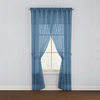 Brylanehome Bh Studio Sheer Voile 5 pc One-rod Curtain Set