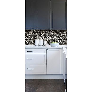 WallPops Pindo Wood Cut Palm Peel and Stick Wallpaper