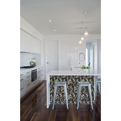 WallPops Pindo Wood Cut Palm Peel and Stick Wallpaper