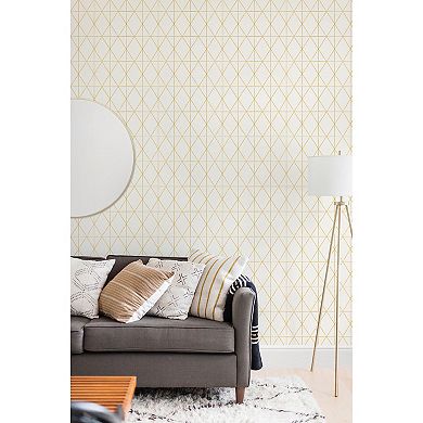 WallPops Lennon Gold Geo Peel and Stick Wallpaper