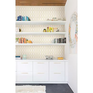 WallPops Lennon Gold Geo Peel and Stick Wallpaper