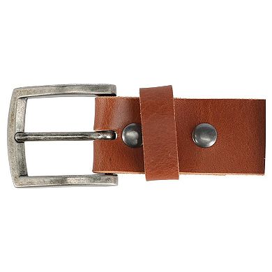 Ctm Men's Leather Bridle Belt With Removable Buckle
