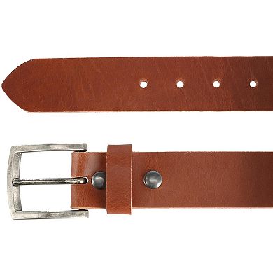 Ctm Men's Leather Bridle Belt With Removable Buckle