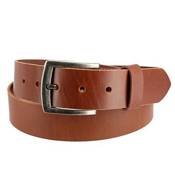 Ctm Men's Leather Bridle Belt With Removable Buckle