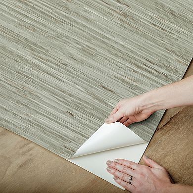 WallPops Grassweave Grey Peel and Stick Wallpaper
