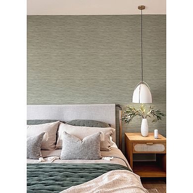 WallPops Grassweave Grey Peel and Stick Wallpaper