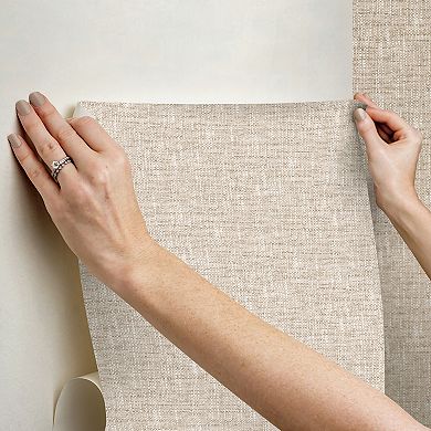 WallPops Poplin Tan Peel and Stick Wallpaper