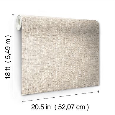 WallPops Poplin Tan Peel and Stick Wallpaper