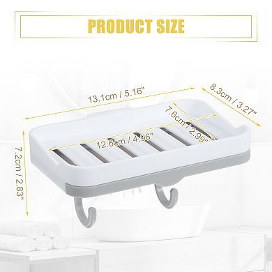 2 Pcs Wall Mounted Soap Dish Soap Box Soap Holder For Bathroom Kitchen