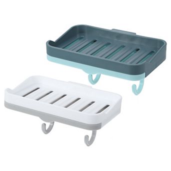2 pc Wall Mounted Soap Dish Soap Box Soap Holder For Bathroom Kitchen