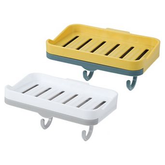 2 pc Wall Mounted Soap Dish Soap Box Soap Holder For Bathroom Kitchen