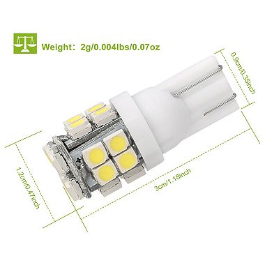 White, 12v T10 Led Light Bulb Set Of 10
