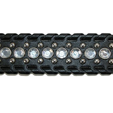 Ctm Women's Western Belt With Rhinestones And Studs