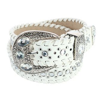 Ctm Women's Western Belt With Rhinestones And Studs