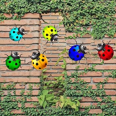 Ladybugs Wall Art Sculpture, Durable Metal Build, Ideal For Indoor & Outdoor Decor