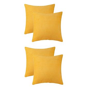 Pack Of 4 Corduroy Decorative Pillow Covers Modern Solid Striped For Couch Sofa Home Bedroom
