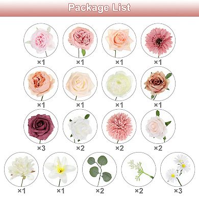 Artificial Flowers Roses Combo Box Set Silk Mix Faux Flowers Fake ...