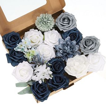 Artificial Flowers Roses Combo Box Set Silk Mix Faux Flowers Fake Flowers With Stems