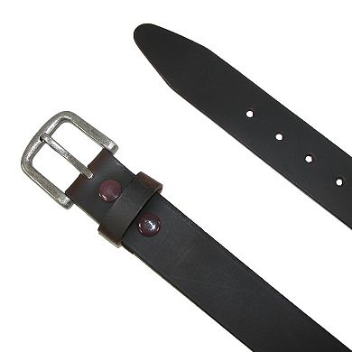 Ctm Men's Big & Tall Leather Removable Buckle Bridle Belt