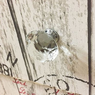 30mm Diamond Shaped Crystal Glass Drawer Knobs Cabinet Pull Handle 10pcs