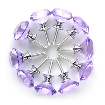 30mm Diamond Shaped Crystal Glass Drawer Knobs Cabinet Pull Handle 10 pc