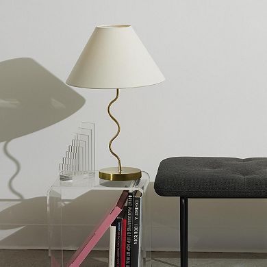 Brightech Squiggle 22" Led Contemporary Modern Table Lamp With Empire Shade