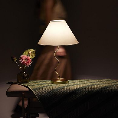 Brightech Squiggle 22" Led Contemporary Modern Table Lamp With Empire Shade