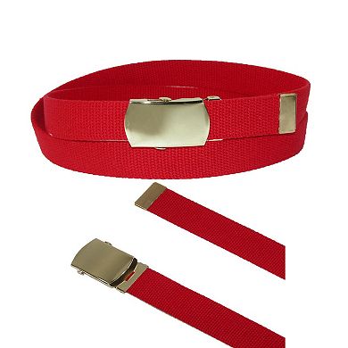 Ctm Cotton Adjustable Belt With Brass Buckle