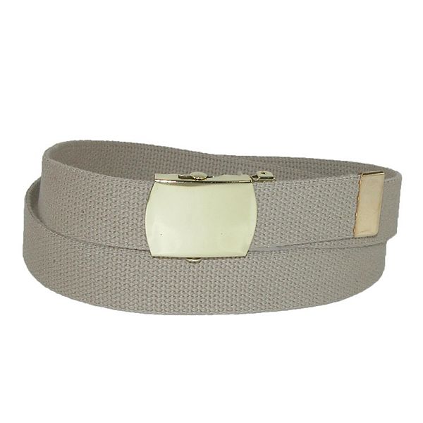 Ctm Cotton Adjustable Belt With Brass Buckle