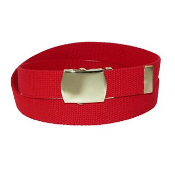 Ctm Cotton Adjustable Belt With Brass Buckle