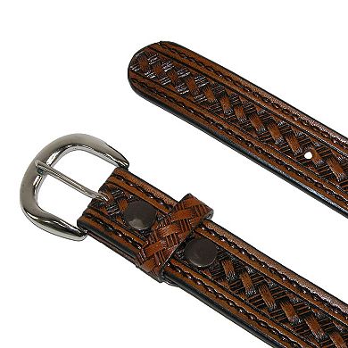 Ctm Men's Leather Western Belt With Removable Buckle