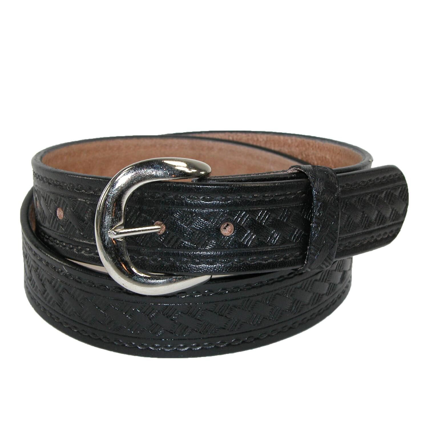 MW Most Wanted Out West Double Buckle Black Leather Belt Size L Double Grommet Leather Belt | Most Wanted USA – mostwantedusa main image 2