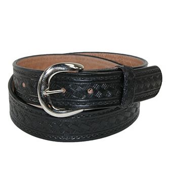 Ctm Men's Leather Western Belt With Removable Buckle